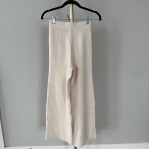 NWOT Happily Grey Cream Knit Wide-Leg Pants